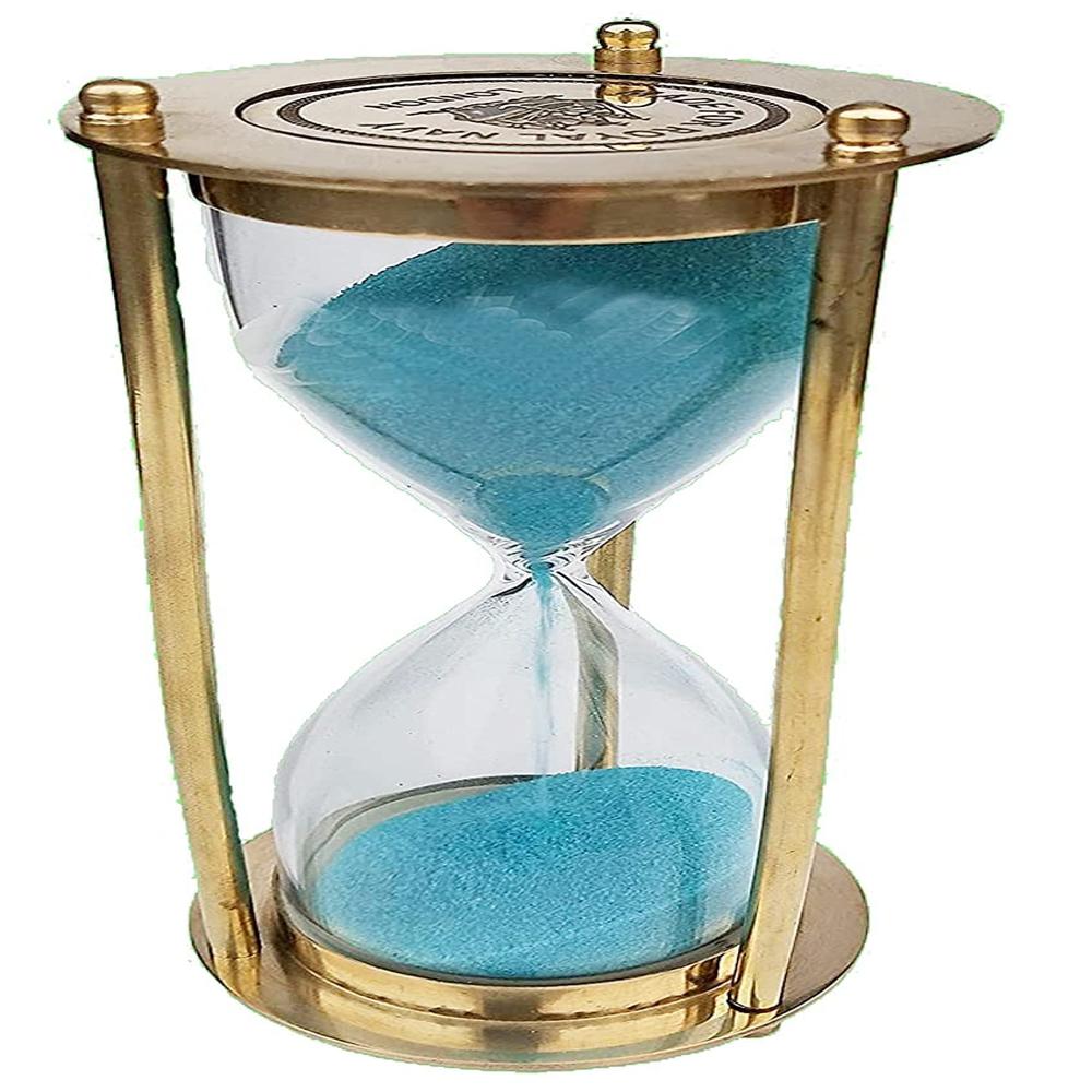 Brass Sand Timer/brass Hourglass/sand Clock/nautical Sand Timer - Color: Golden