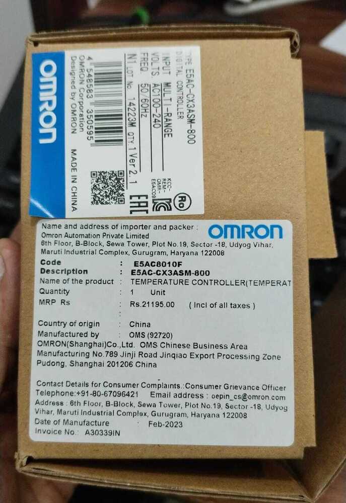 OMRON DIGITAL TEMPERATURE CONTROLLER, E5AC-CXE3ASM-800
