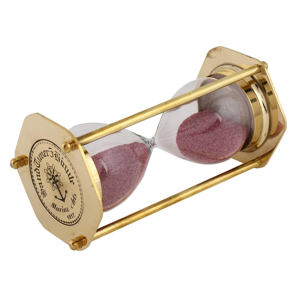 Vintage Sand Timer/nautical Hourglass/hexagon Sand Timer/brass Sand Timer - Color: Golden