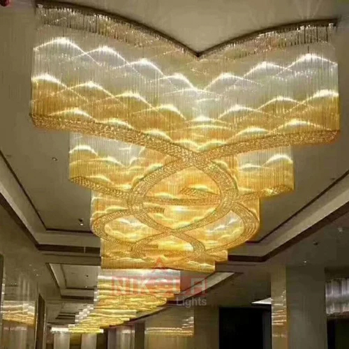 16W Golden Crystal Chandelier