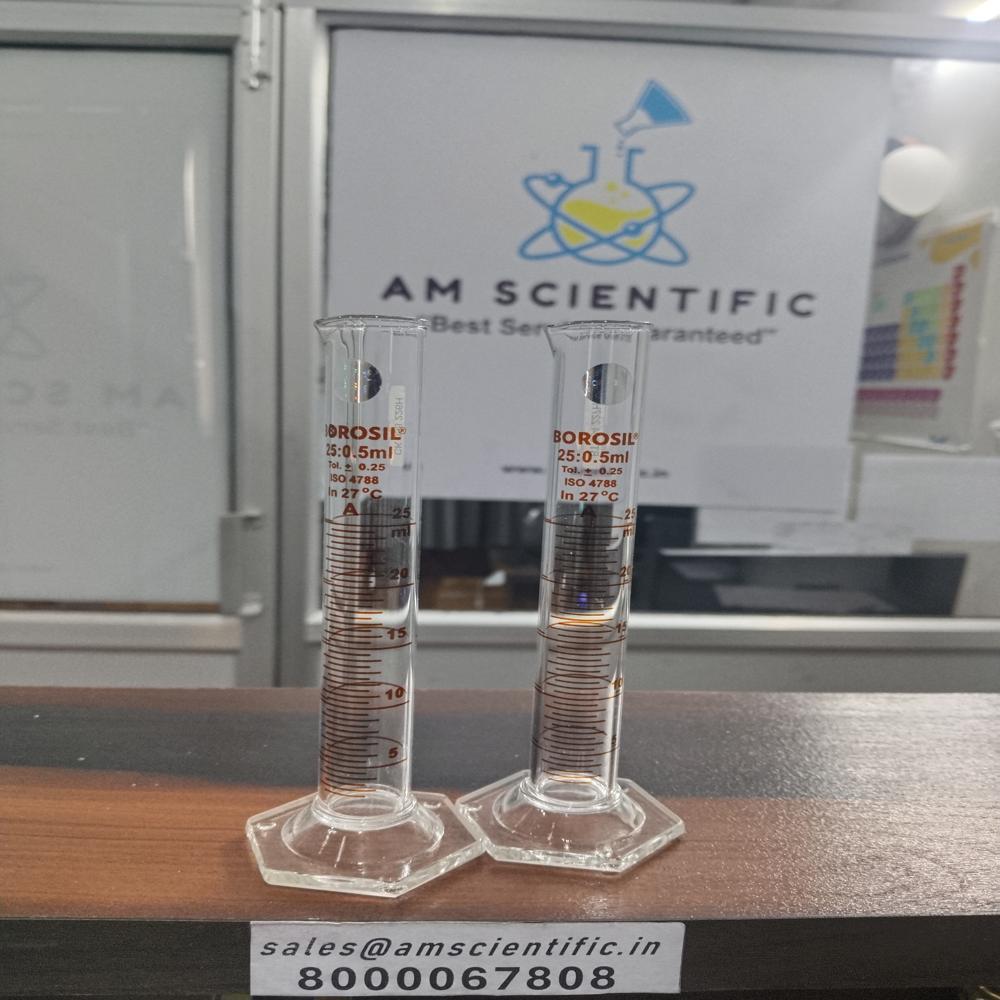 Cylinders Class A Hexagonal base Pour out with Individual Calibration Certificate 25ml
