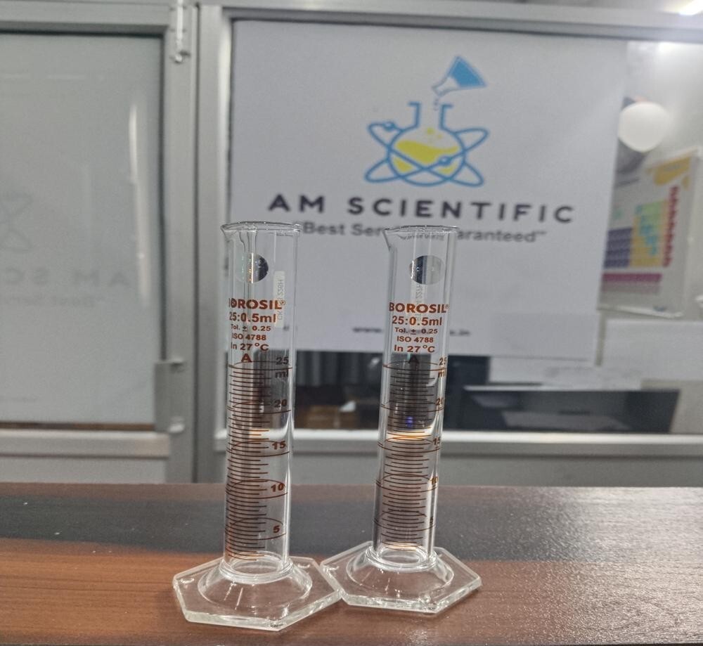 Cylinders Class A Hexagonal base Pour out with Individual Calibration Certificate 25ml