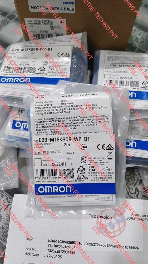 OMRON PROXIMITY SENSOR, E2B-M18KS08-WP-B1,DIA 18MM,SD 8MM,PNP NO