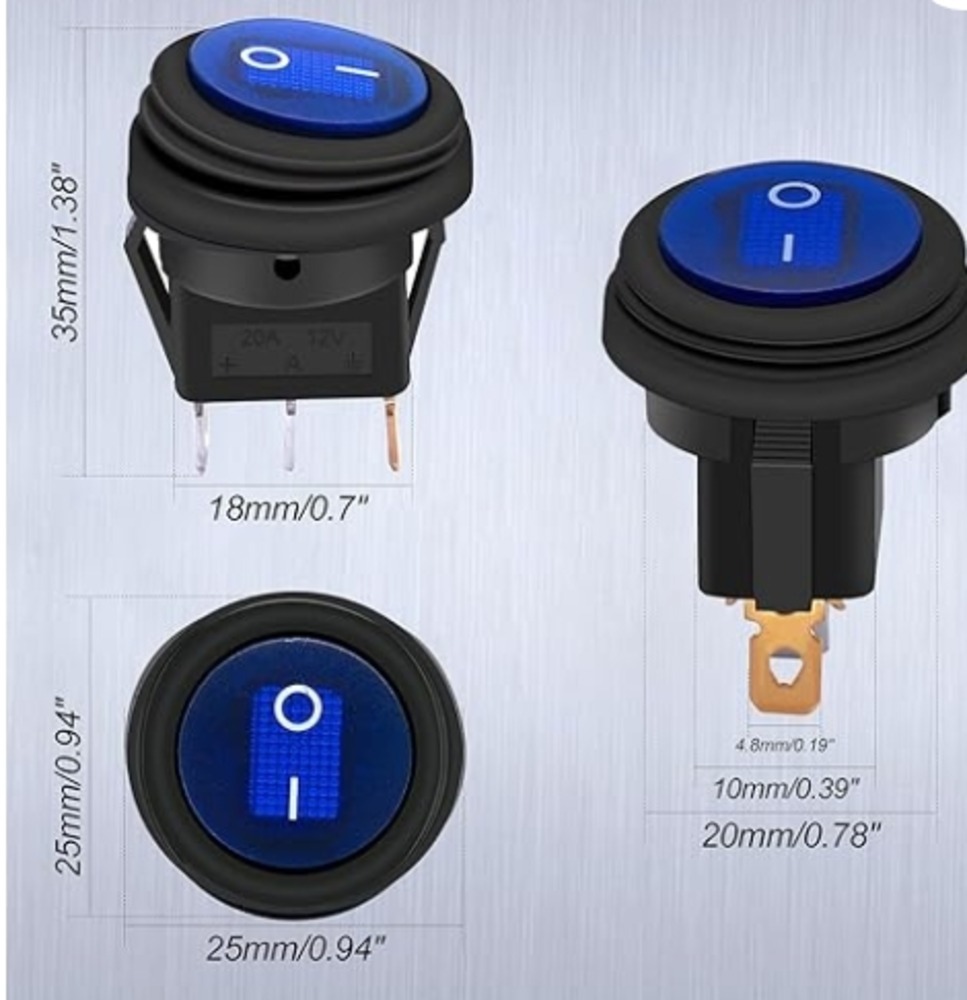  Rocker switch oval  3 pin 