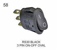 RS 30 BLACK 3 PIN ON-OFF OVAL