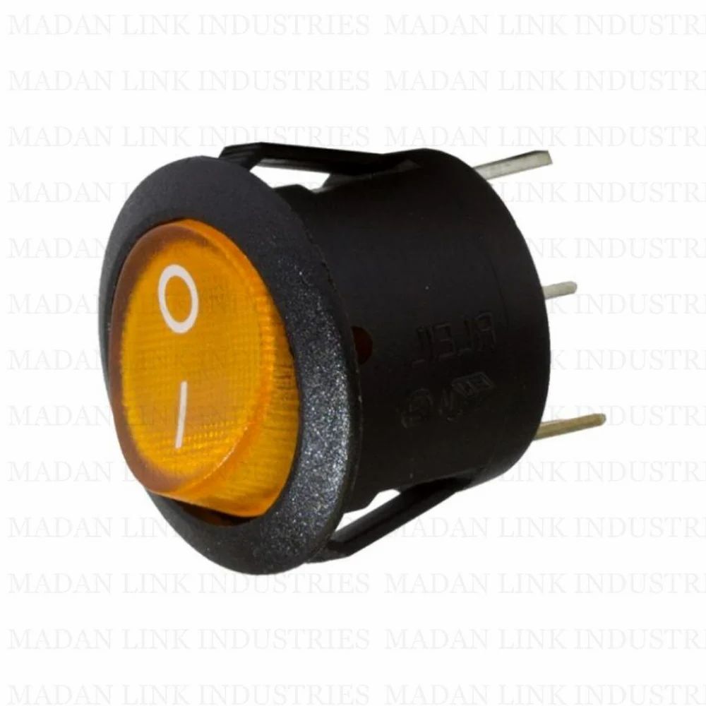 Rocker switch yellow light on off