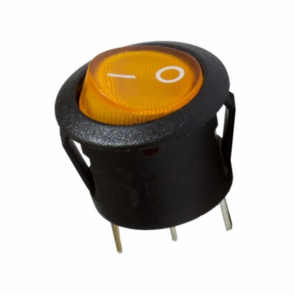 Rocker switch yellow light on off