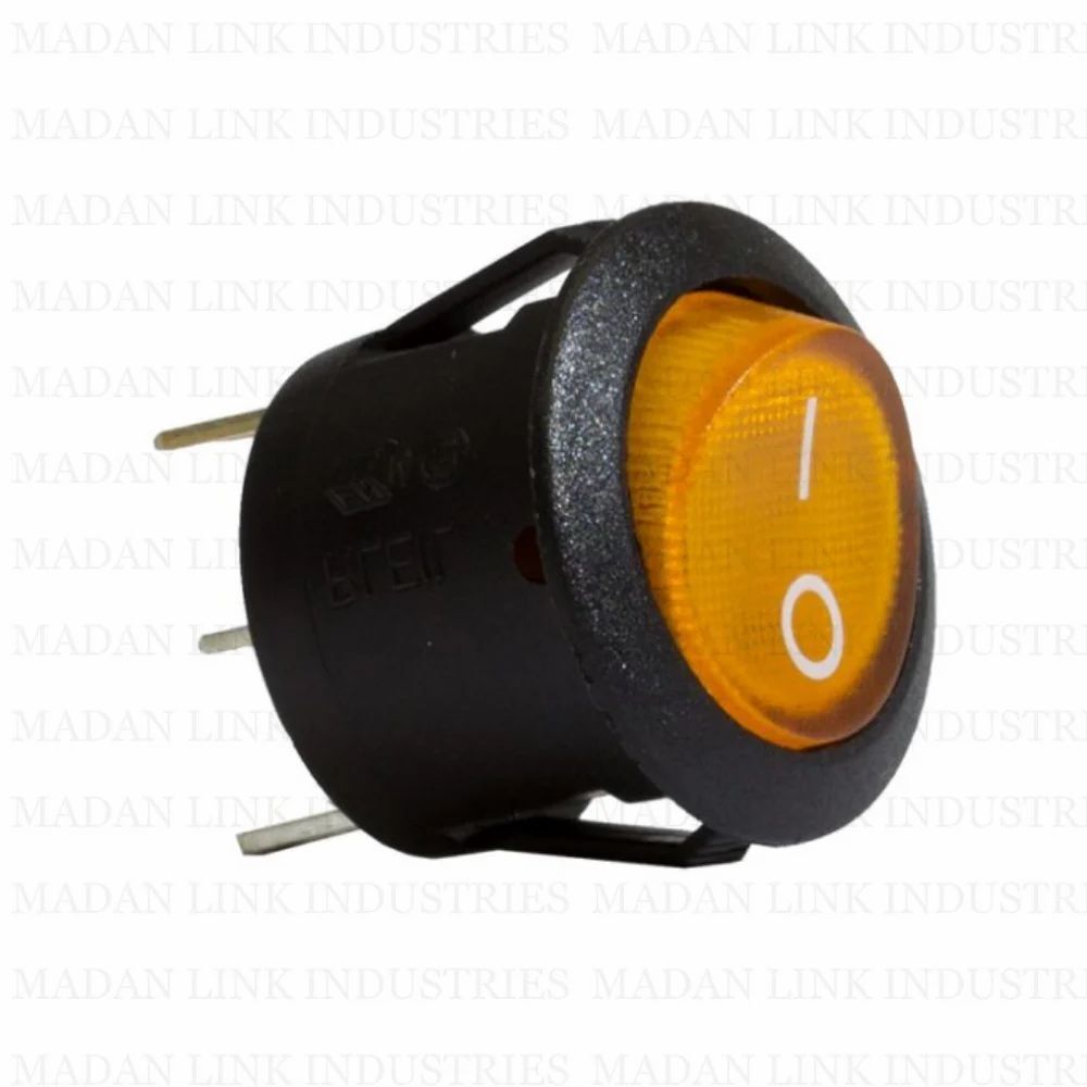 Rocker switch yellow light on off