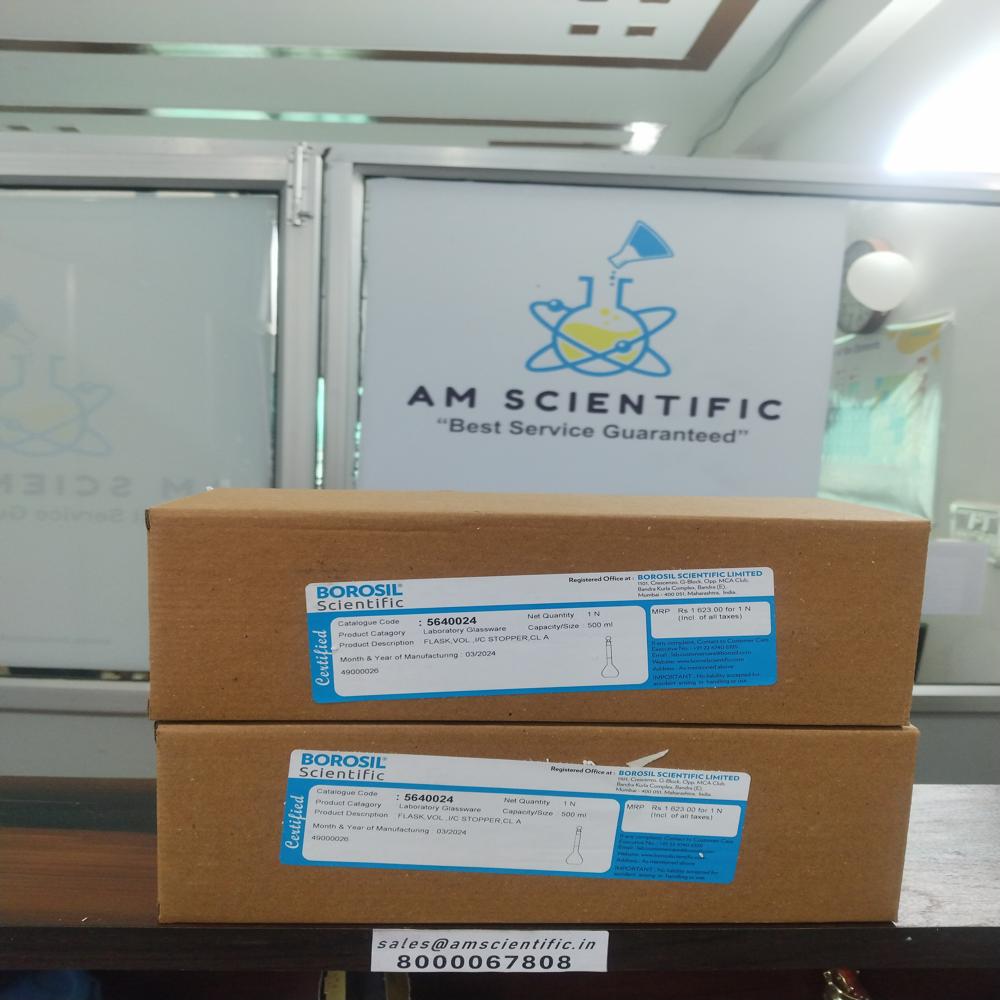 VOLUMETRIC FLASKS Class A Narrow Mouth Clear with Individual Calibration Certificate