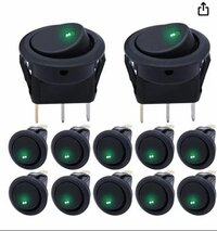 RS 13 GREEN LIGHT DOT 3 PIN ON-OFF