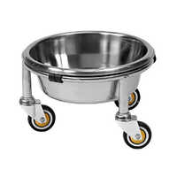 3 Wheel Hospital Kick Bucket - Color: Silver