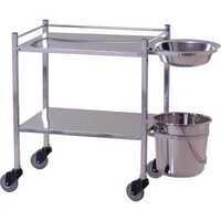 Stainless Steel Hospital Dressing Trolley - Color: Silver