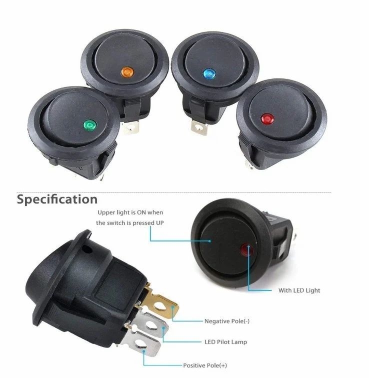 RS 13 YELLOW LIGHT DOT 3 PIN ON-OFF