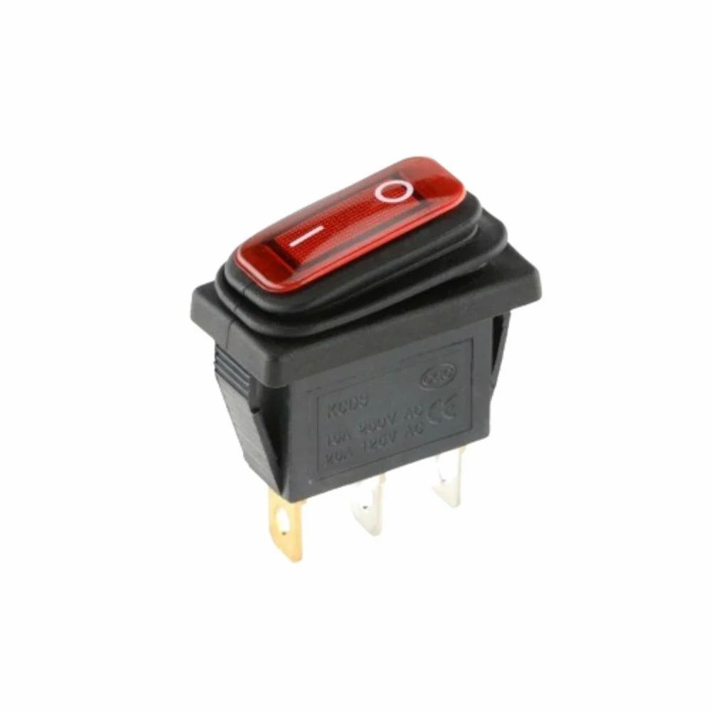 Rocker switch red light 3 pin on off