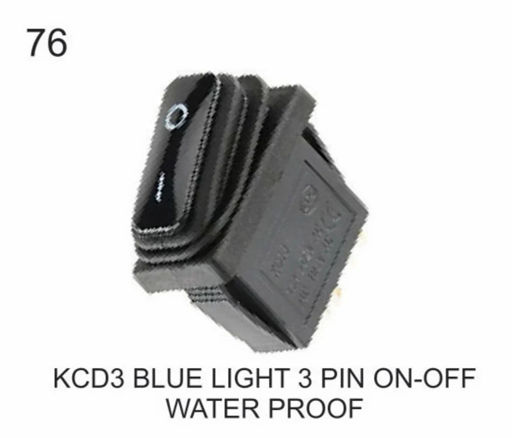 KCD 3 BLUE LIGHT 3 PIN ON-OFF WATER PROOF