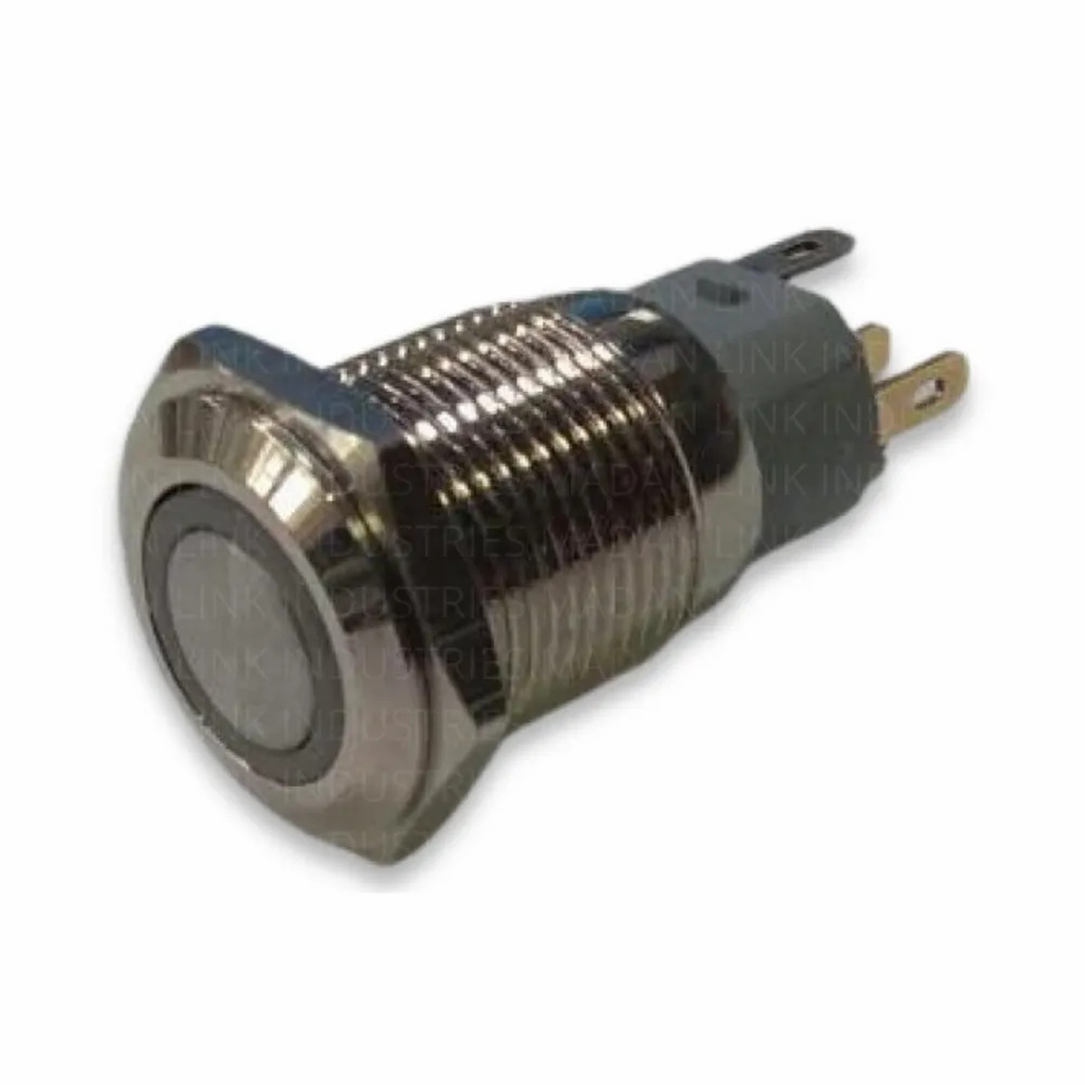 19mm With Ring Light Metal Switch - Color: Black