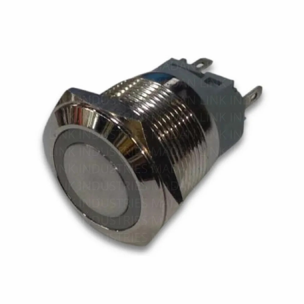 19mm With Ring Light Metal Switch - Color: Black