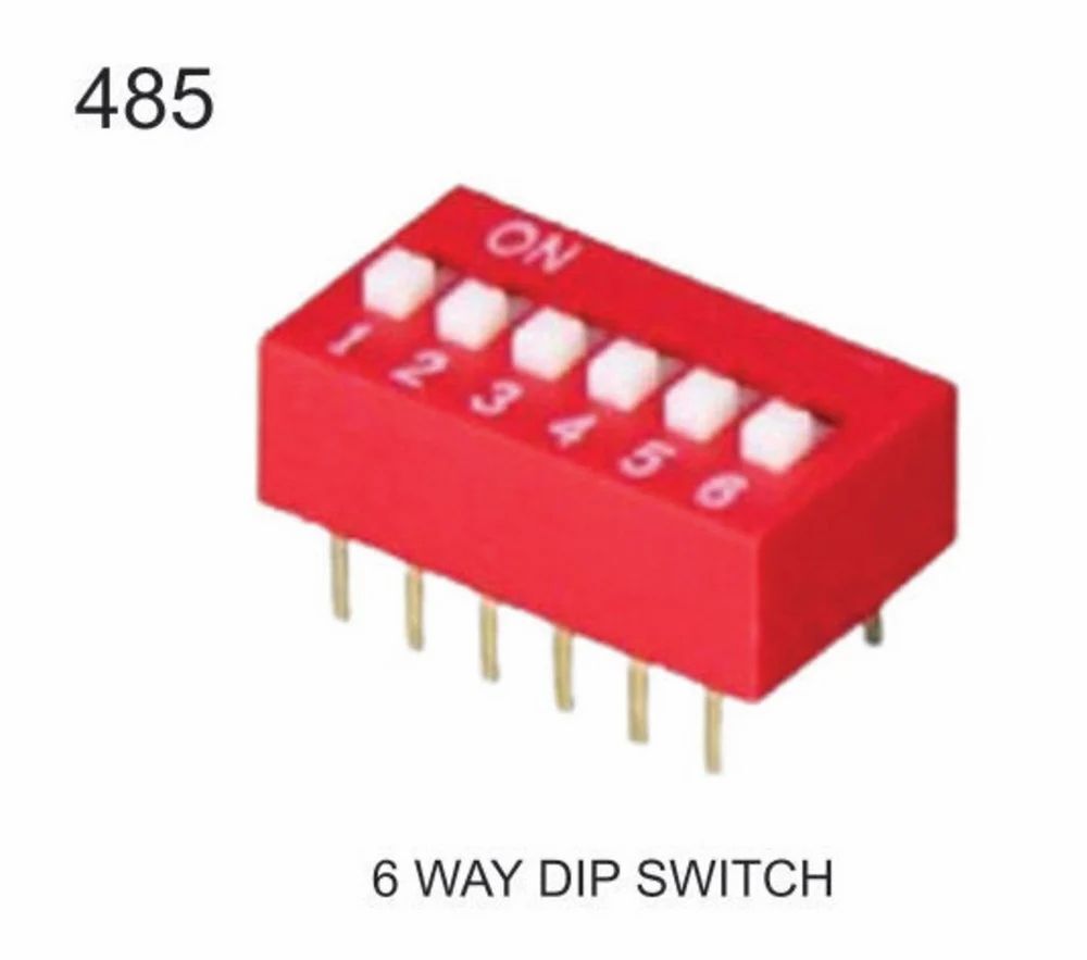 6 Way Dip Switch - Color: Red