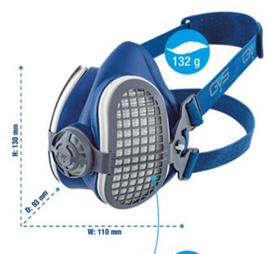 Hesp P3 Nuisance Odour Dust R Filters - Medical Grade Tpe, Adjustable 4-point Strap, P3 Efficiency >99.95% , Reusable Multi-layer Filters