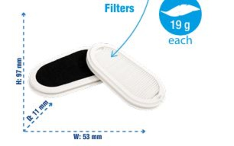 Hesp P3 Nuisance Odour Dust R Filters - Medical Grade Tpe, Adjustable 4-point Strap, P3 Efficiency >99.95% , Reusable Multi-layer Filters