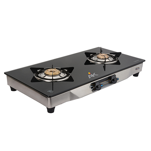 AK 2001 Two Burner Glass Top Gas Stove