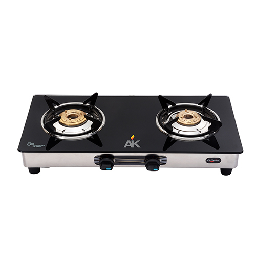 AK 2002 Two Burner Glass Top Gas Stove