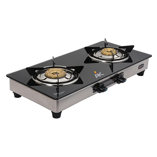 AK 2002 Two Burner Glass Top Gas Stove