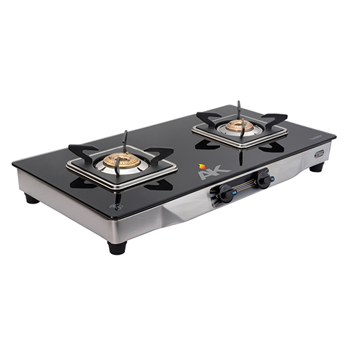AK 2007 Two Burner Glass Top Gas Stove