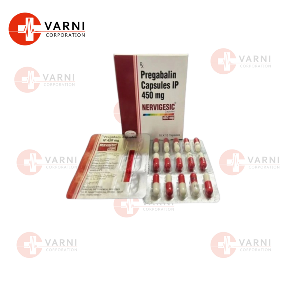 Pregabalin Capsules 450 Mg - 450mg Dosage, Capsule Form, Blister Pack Packaging | Active Ingredient: Pregabalin, Usage: Nerve Pain Relief