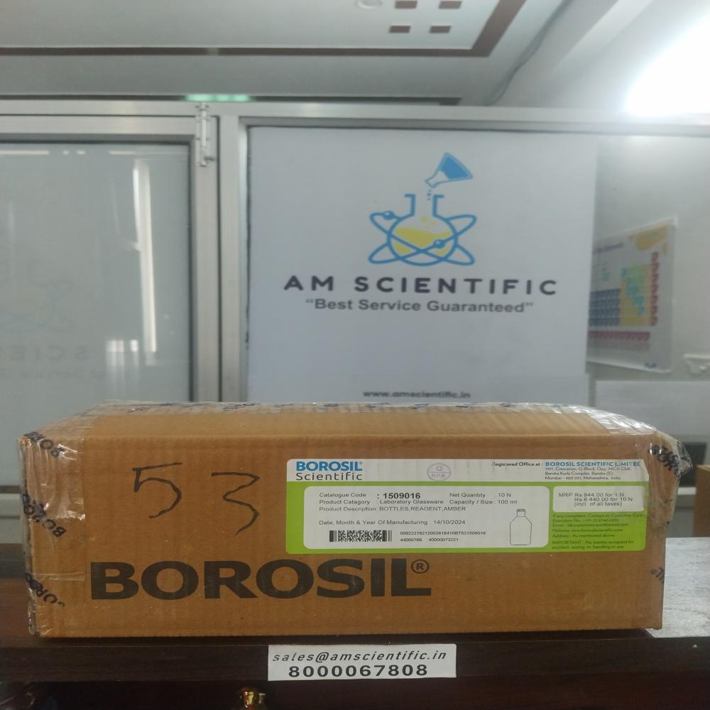 Reagent Bottles Narrow Mouth With I/c Glass Stopper, Amber - Color: Red