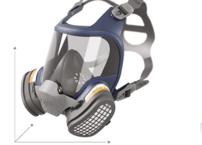Elipse Full Face Mask With A1p3 Filters - Medical Grade Tpe, Polycarbonate & Silicone Visor, Nylon Valve Body, Hepa Particle Filters | Reusable & Changeable Filters, >99.95% Efficiency For 0.3 Micron Particulates