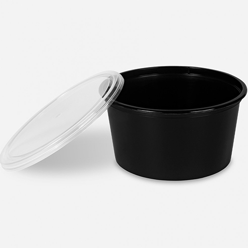 500Ml Round Container - Color: Black