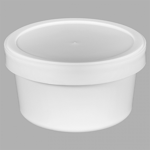 250Ml Round Ice-Cream Container - Color: White