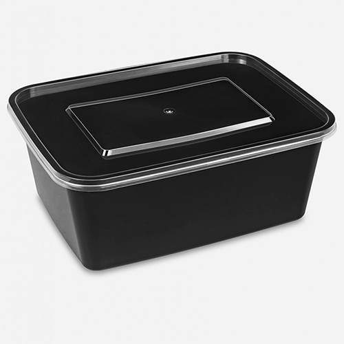 Black Rectangular Containers - Material: Plastic