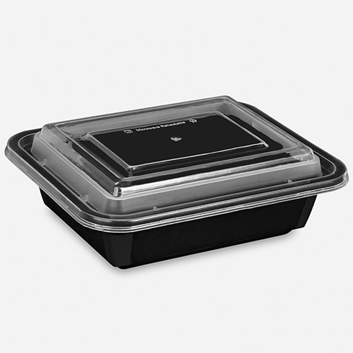 Plastic Container With Dome Lids - Color: Black