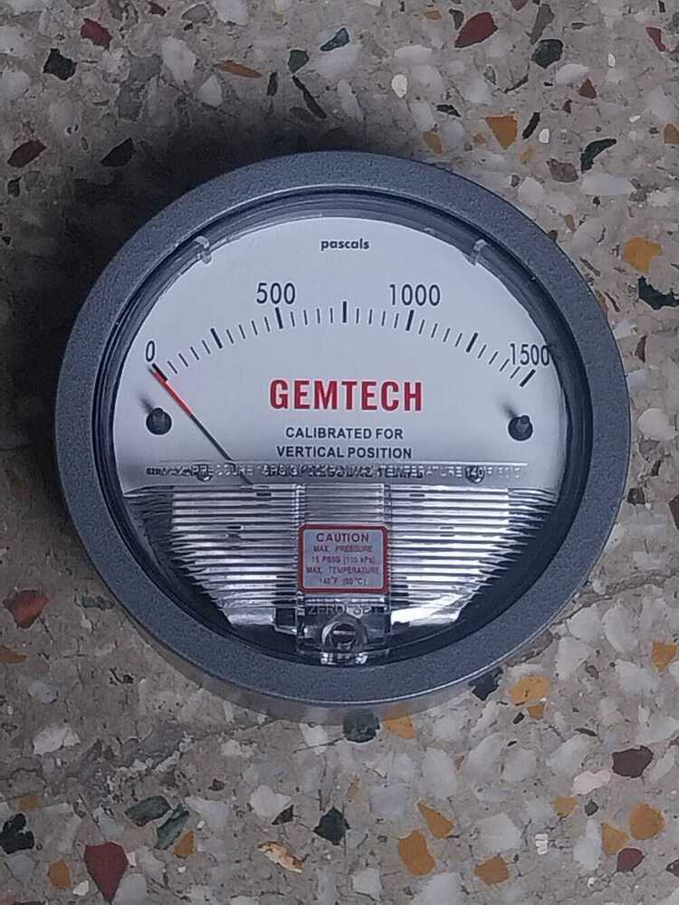 Gemtech Differential Pressure Gauge Range 0-1500 Pascals