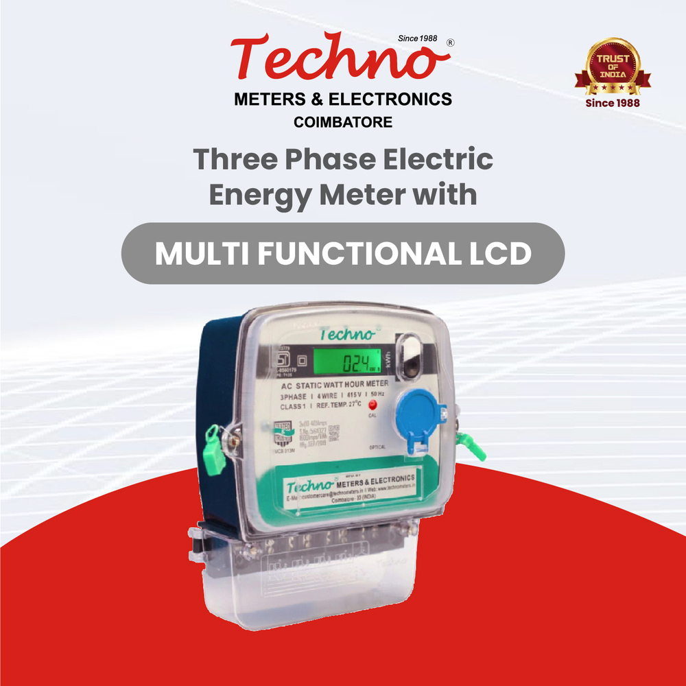 Three Phase - Multifunction LCD Display Energy Meter