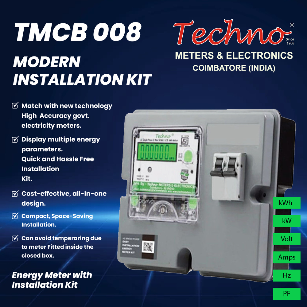 TECHNO single phase energy meter kit with MCB