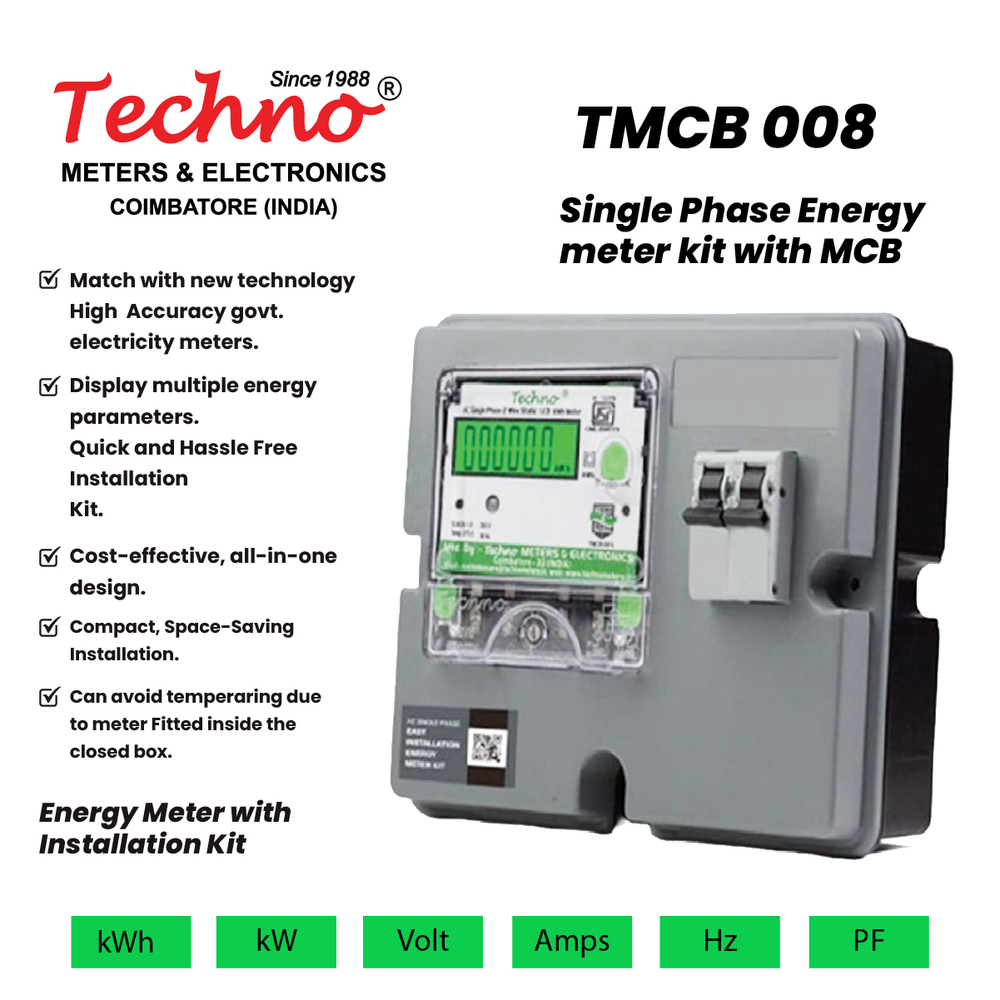 Techno Electronic Energy Meter Kit - Material: Polycarbonate