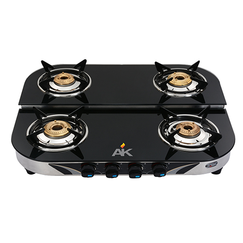AK 4004 Four Burner Glass Top Gas Stove