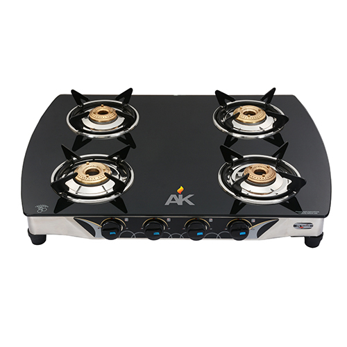 AK 4002 Four Burner Glass Top Gas Stove