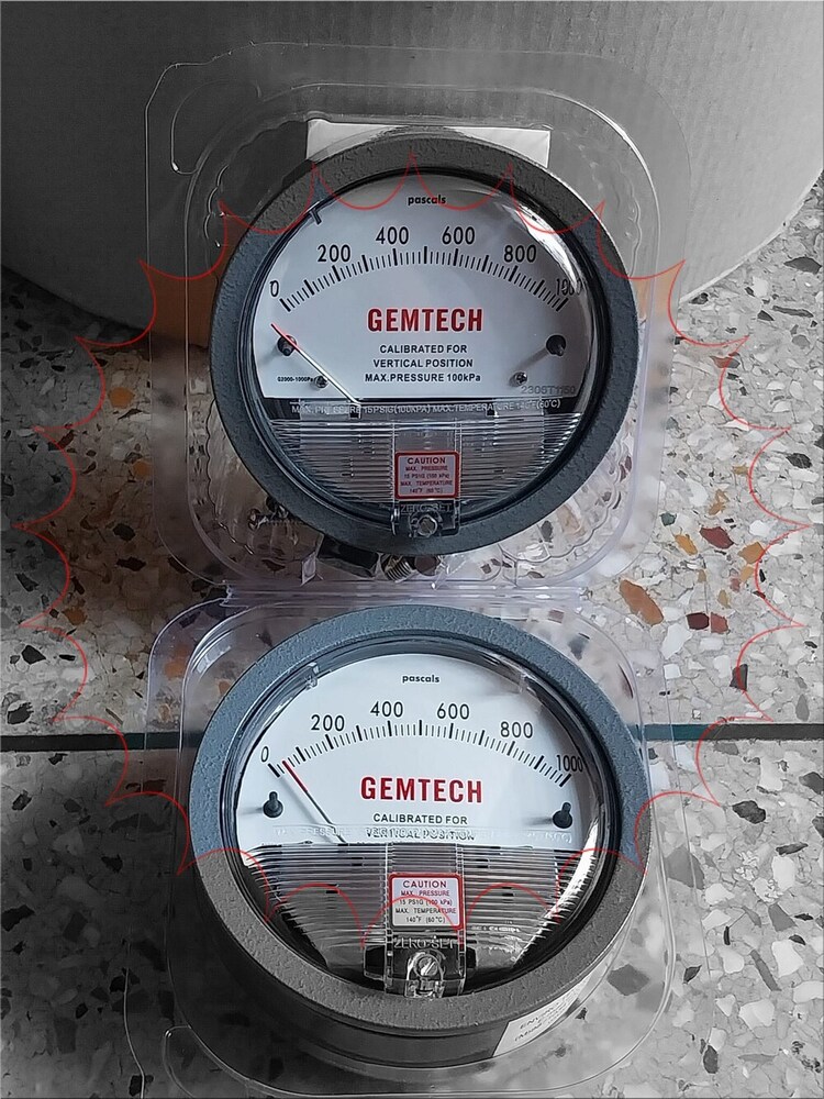 Gemtech Differential Pressure Gauge In Pillaipakkam Industrial Area Tamil Nadu - Accuracy: A 2% (-Ha Model A 1) Of Fs (A 3% (-Ha A 1.5%) On -0