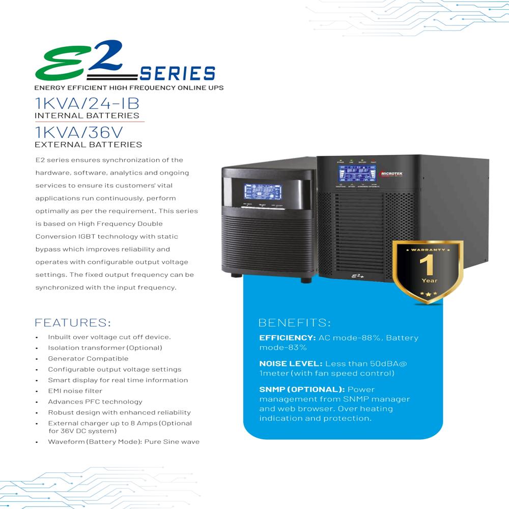 Microtek Online Ups 1kva - Color: Black