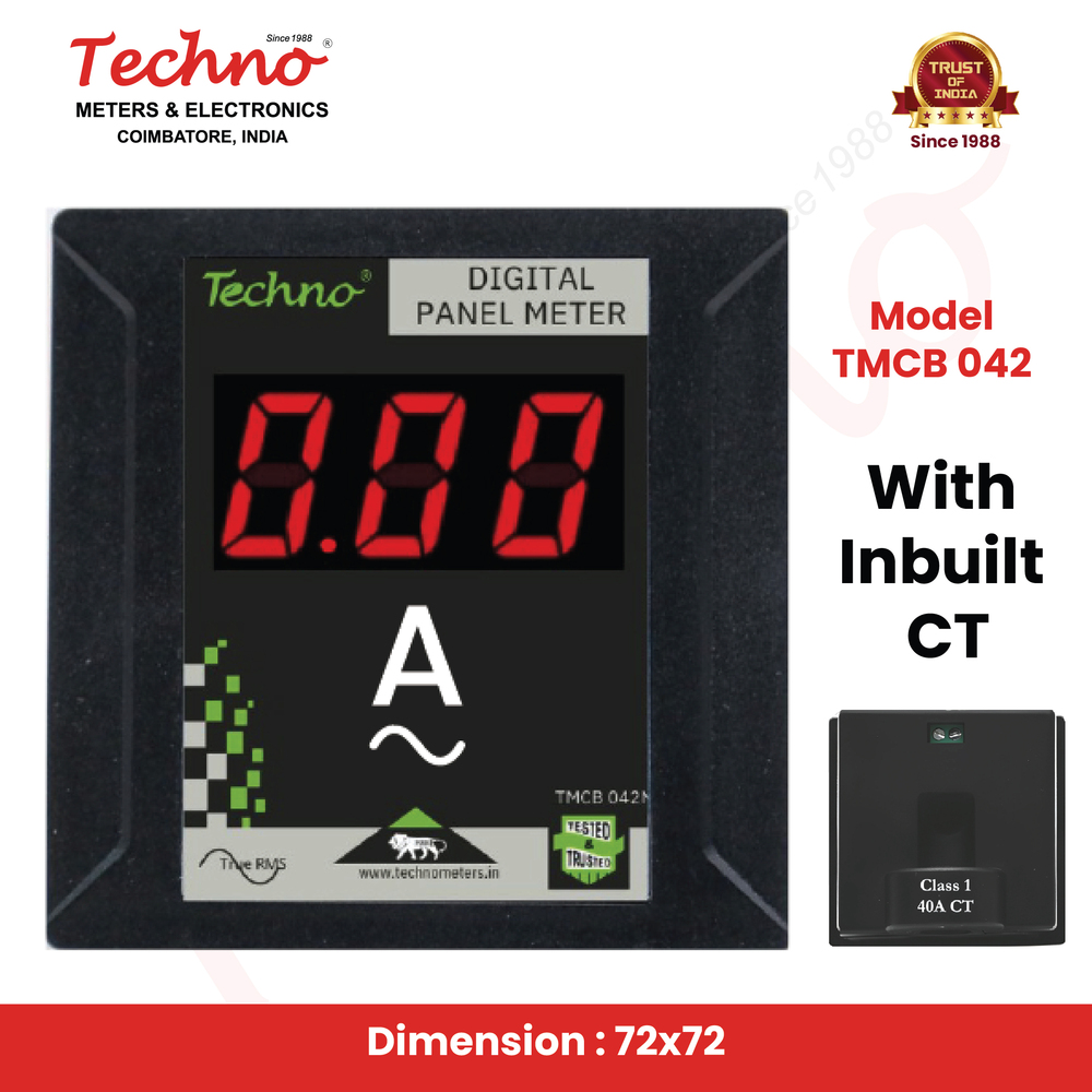 50a Techno Digital Ac Ammeter - Accuracy: Class 1