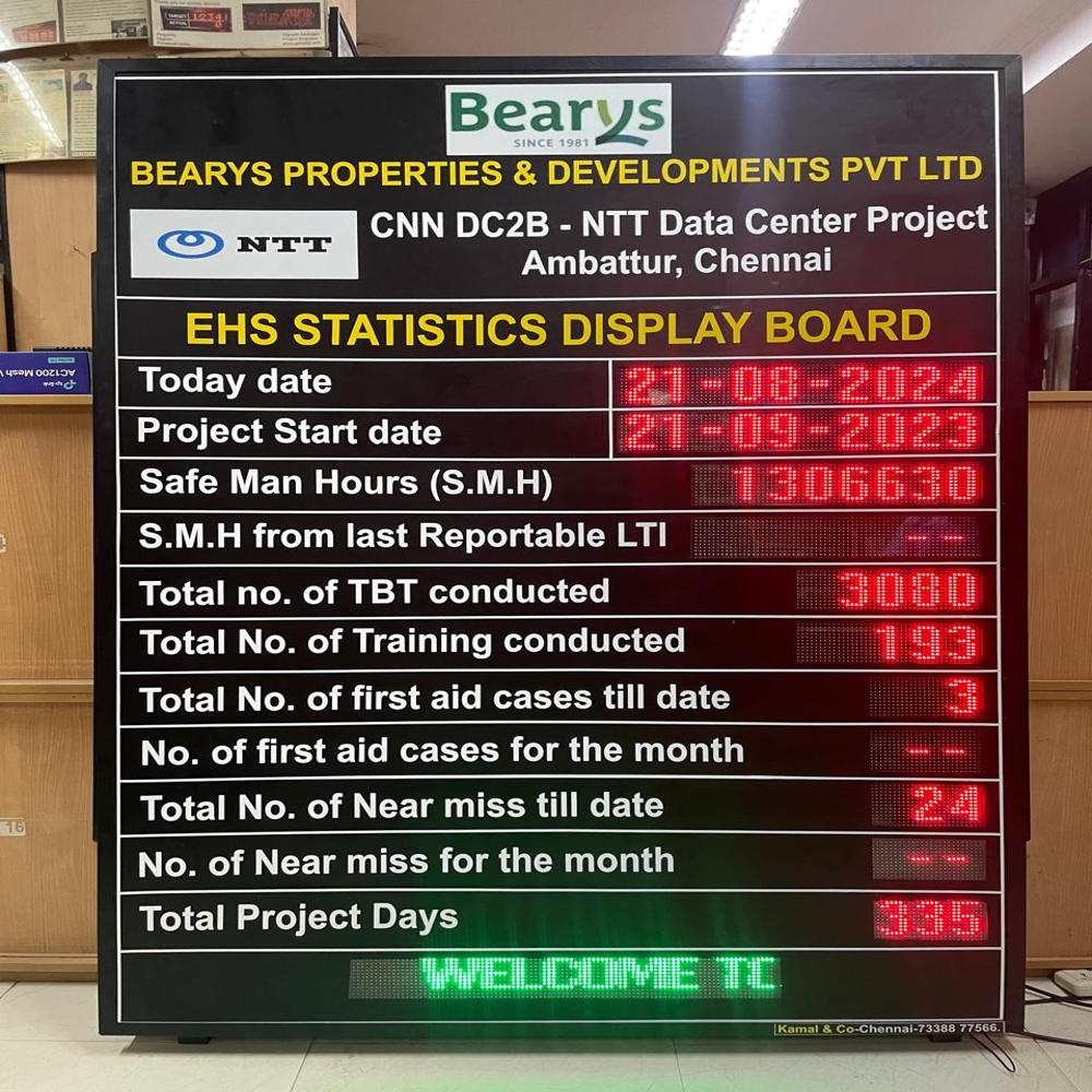 Led Industrial Safety Performance Display Board - Led Type: Dot Matrix