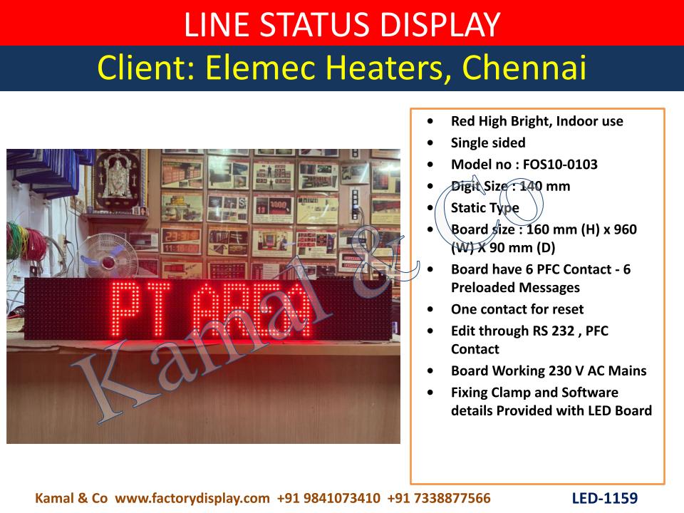 Led Econ Line Status Display Board - Color: Red