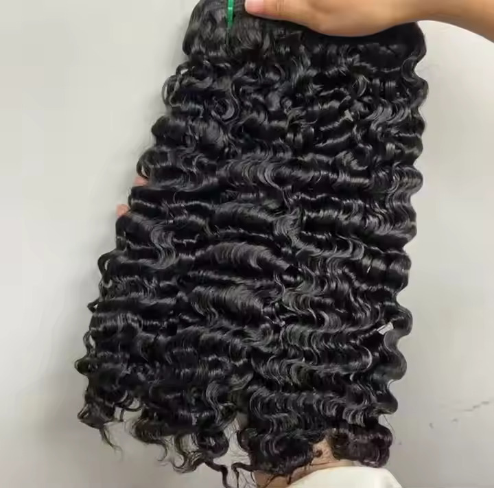 South Indian Temple  Burmese curly bundle double weft hair extension