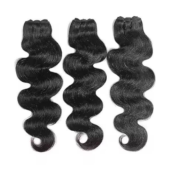 12A Real Human Hair Bundles 3 Pcs 20 Inch Body Wave Bundles Human Hair Extensions Wavy Weave Natural Black