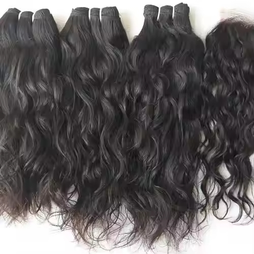 Curly Bundles Weave Human Hair Raw Indian Sew In Weft Extensions 24inch