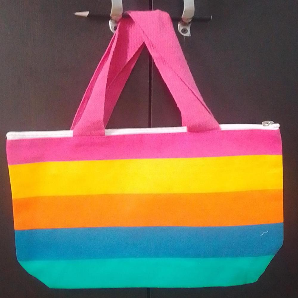 Multicolor Canvas Shopping Bag